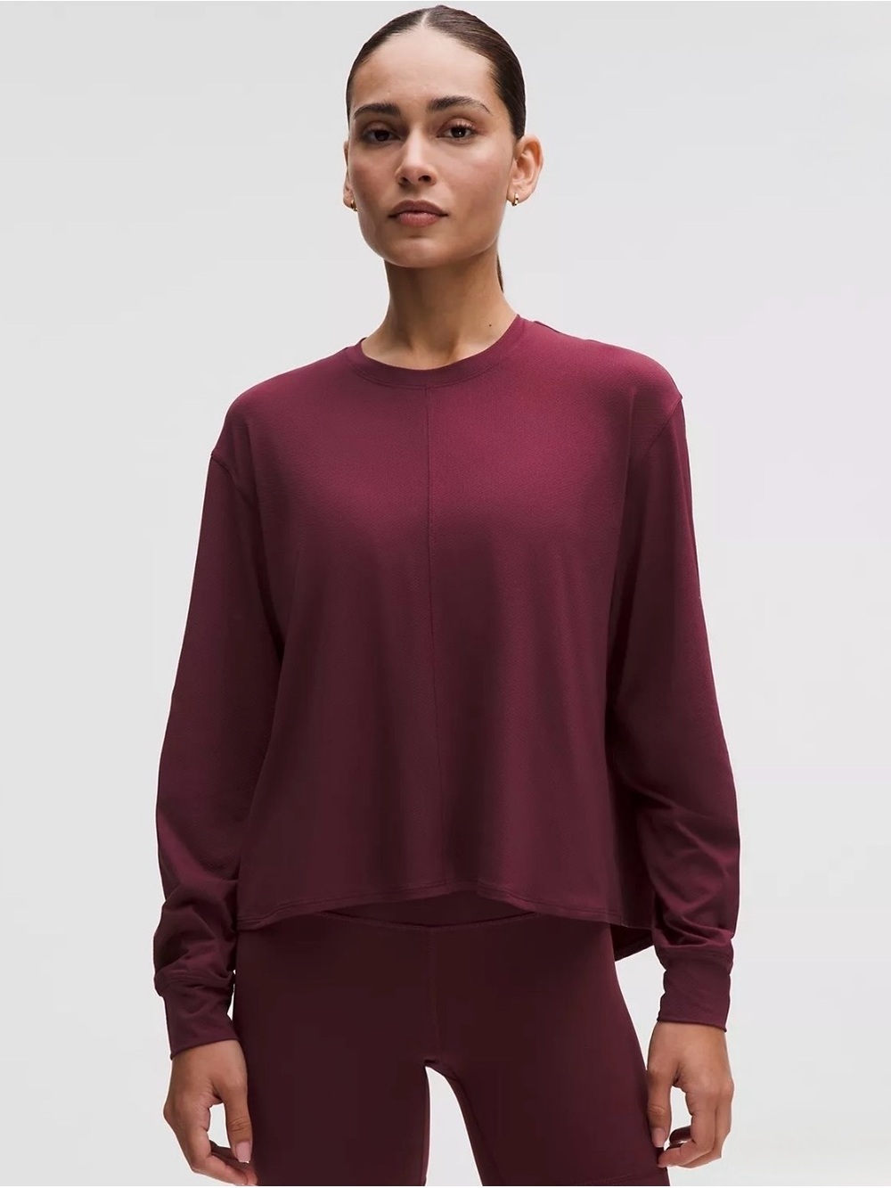 Lululemon All-Sport Tie-Back Long Sleeve Burgundy Bay